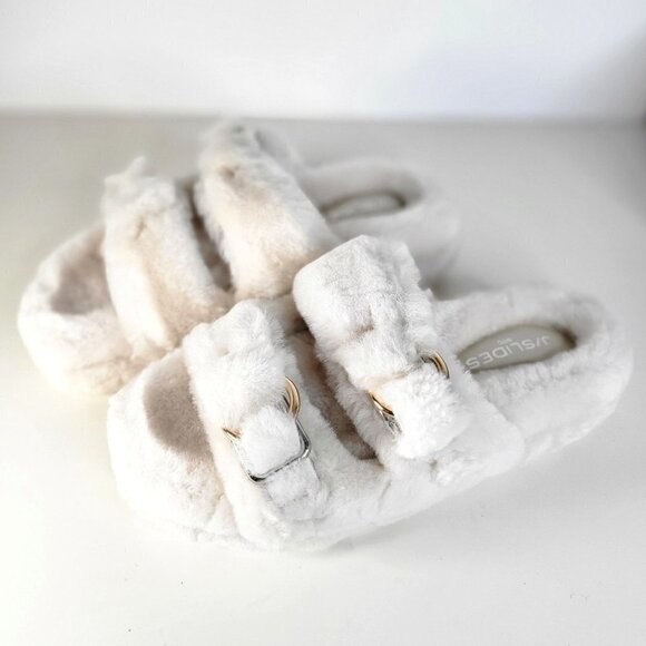 COPY - JSLIDES Shearling Slippers Natural Women Size 8 - Picture 3 of 15